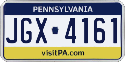 PA license plate JGX4161