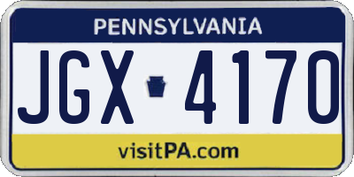 PA license plate JGX4170