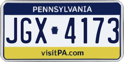 PA license plate JGX4173