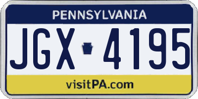 PA license plate JGX4195