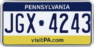 PA license plate JGX4243