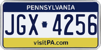 PA license plate JGX4256