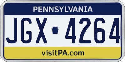 PA license plate JGX4264