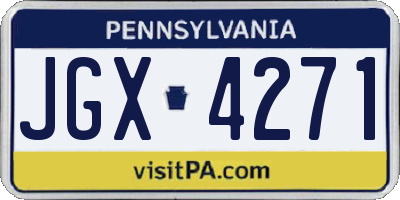 PA license plate JGX4271