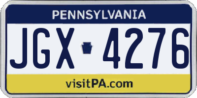 PA license plate JGX4276