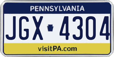 PA license plate JGX4304