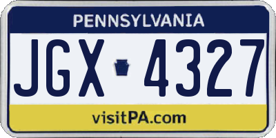 PA license plate JGX4327