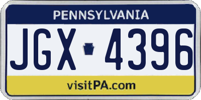 PA license plate JGX4396