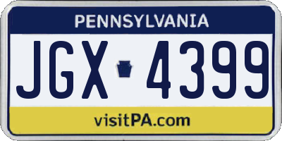 PA license plate JGX4399