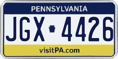 PA license plate JGX4426