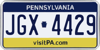 PA license plate JGX4429