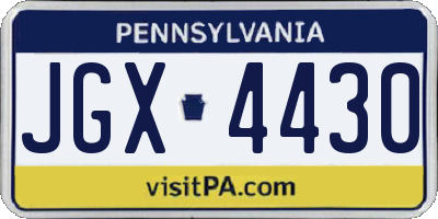 PA license plate JGX4430