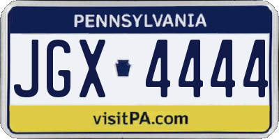 PA license plate JGX4444