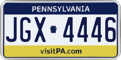 PA license plate JGX4446