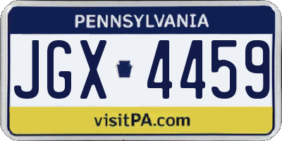 PA license plate JGX4459