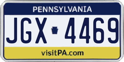 PA license plate JGX4469