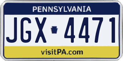 PA license plate JGX4471