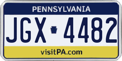 PA license plate JGX4482