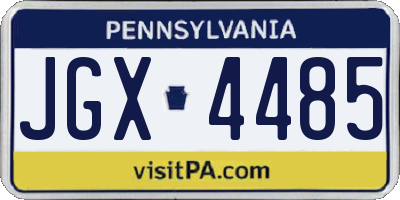 PA license plate JGX4485