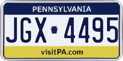 PA license plate JGX4495