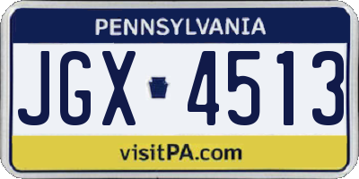 PA license plate JGX4513