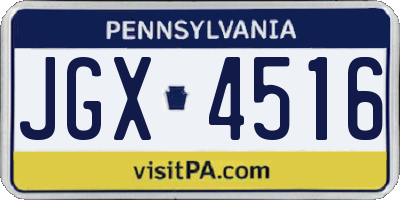 PA license plate JGX4516