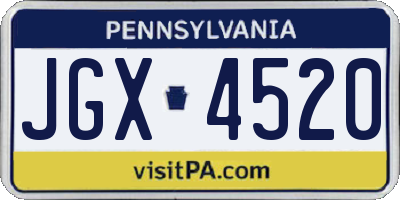 PA license plate JGX4520