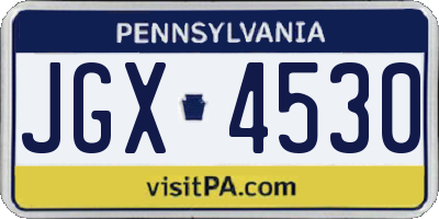 PA license plate JGX4530