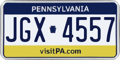 PA license plate JGX4557