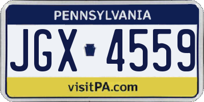 PA license plate JGX4559