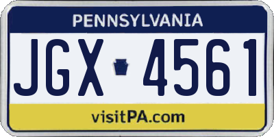 PA license plate JGX4561