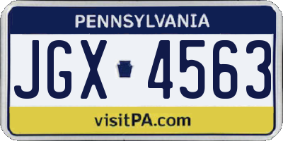 PA license plate JGX4563