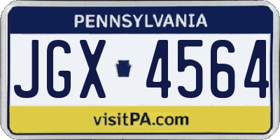PA license plate JGX4564