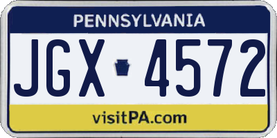 PA license plate JGX4572