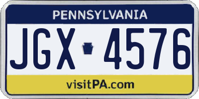PA license plate JGX4576