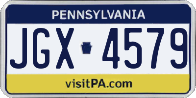 PA license plate JGX4579