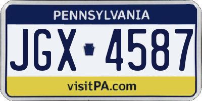 PA license plate JGX4587