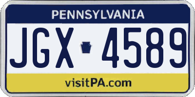 PA license plate JGX4589
