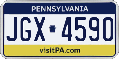 PA license plate JGX4590