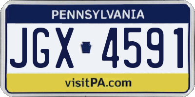 PA license plate JGX4591