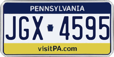 PA license plate JGX4595