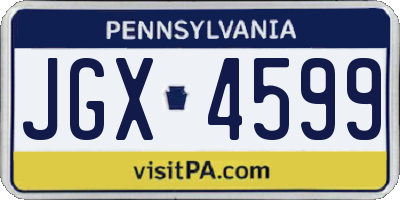PA license plate JGX4599