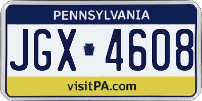 PA license plate JGX4608
