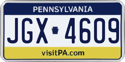 PA license plate JGX4609