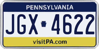 PA license plate JGX4622
