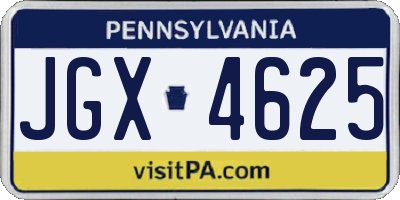 PA license plate JGX4625