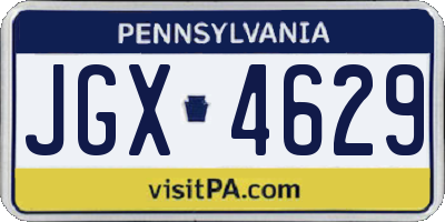 PA license plate JGX4629