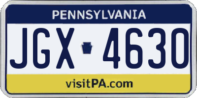 PA license plate JGX4630