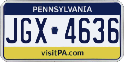 PA license plate JGX4636