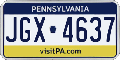 PA license plate JGX4637